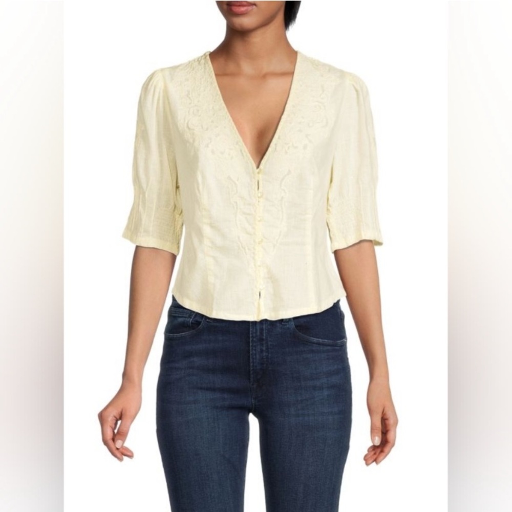 Free People Laurie Embroidered Blouse - Picture 2 of 7
